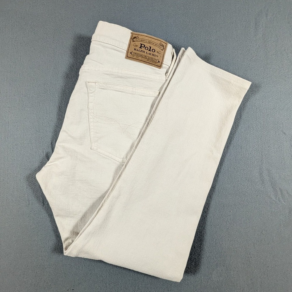 Polo Ralph Lauren Sullivan Slim Jeans Mens 31x32 Cream Off-White Denim Pants